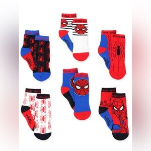 NEW Marvel Spider-Man Kids Gripper 6 pack Socks Set for boys or girls